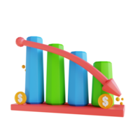 gráfico de baixo poli de ilustração 3D para baixo png