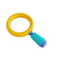 3D illustration magnifying glass png