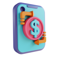 3D illustration money transfer png