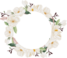 aquarela branca magnólia ramo de flor buquê fundo de banner quadrado png