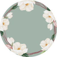colección de pegatinas de agradecimiento magnolia blanca acuarela png