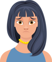 Woman face expression clipart design illustration png