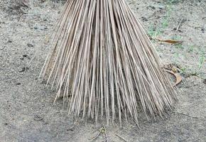 Closeup of the coconut brooms.