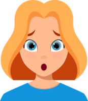 Woman face expression clipart design illustration png