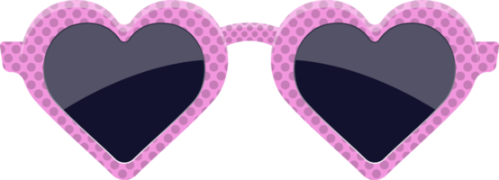 ilustração de design de clipart de óculos de sol de coração elegante png