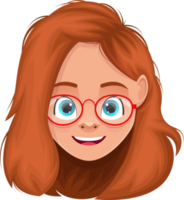 ilustração de design de clipart de expressão de rosto de menina png