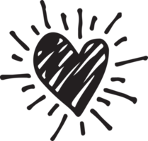 disegno di simbolo del segno dell'icona del cuore disegnato a mano png