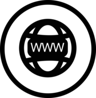 diseño de símbolo de signo de icono de world wide web png