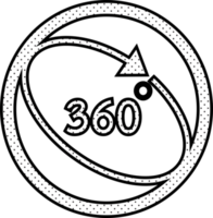Diseño de símbolo de signo de icono de 360 grados png