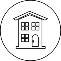 design de símbolo de sinal de ícone de casa de campo png