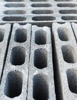 Selective focus of the cement block stack. photo