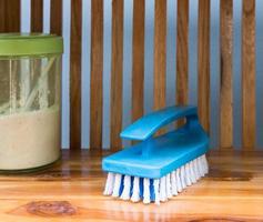 Plastic washing brush. photo