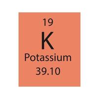 Potassium symbol. Chemical element of the periodic table. Vector illustration.