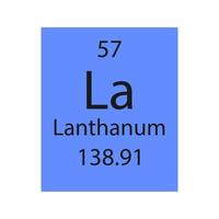 Lanthanum symbol. Chemical element of the periodic table. Vector illustration.