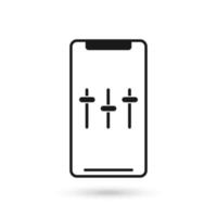 Mobile phone with Customisation flat design icon. vector