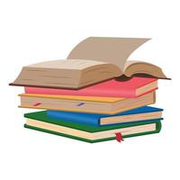 A stack of books and an open book vector