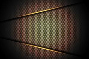 flecha de línea de luz amarilla abstracta sobre fondo hexagonal vector
