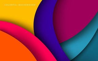 Multi layers circle colorful texture 3D papercut layers in gradient vector banner. Abstract paper cut art background design for website template. Topography map concept or smooth origami paper cut