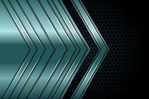 Silver 3d green abstract arrow overlap dimension background vector