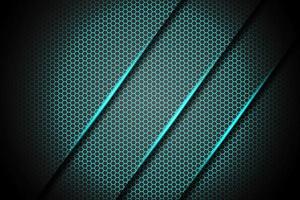 Abstract green light line slash on hexagon background vector