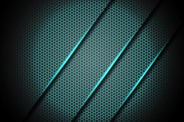 Abstract green light line slash on hexagon background