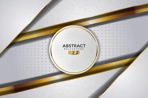 Abstract white overlap with glitters dots and golden line modern luxury futuristic technology background vector illustration.
