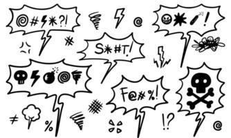 Hand drawn doodle Swearing isolated on white background . set elements, for concept design. vector illustration.