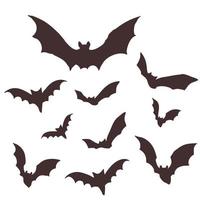 un conjunto de siluetas de murciélagos para ti en halloween vector