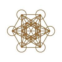 Cube of Metatron Sacred geometry. Overlapping circles grid vector