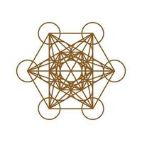 Cube of Metatron Sacred geometry. Overlapping circles grid vector