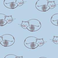 Seamless pattern with cute Kittens. Creative childish texture. Great for fabric, textile Vector Illustration