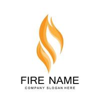 Burning Flame Logo Design, Product Brand Icon Illustration vector