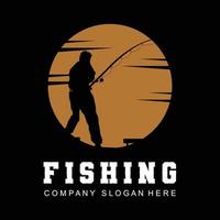 Fishing Logo Design, Fish Hunting Vector Illustration