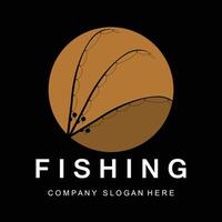 diseño de logotipo de pesca, ilustración de vector de caza de peces