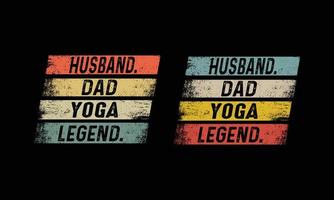 Husband Dad Yoga Legend T shirt Design.