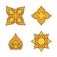tailandia patrón flor kawaii garabato plano dibujos animados vector ilustración