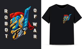 robot of war es adecuado para la ropa de serigrafía vector