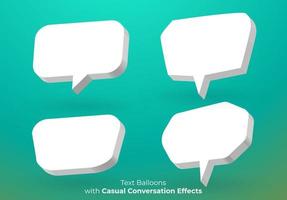 Text Balloons with Casual Conversation Effects Suitable for Comics and Advertisements vector