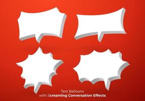 Text Balloons with Screaming Conversation Effects Suitable for Comics and Advertisements vector