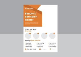 plantilla de diseño de cartel de volante de cuidado de belleza de salón de belleza y spa. relaja tu plantilla de diseño de folleto de póster de cuerpo y alma. vector