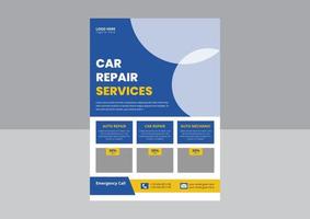 Auto Repair Flyer Template, Automobile Service flyer, car wash, Car Maintenance flyer. Car Repair Service Flyer Design. vector