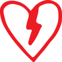 conception de signe de coeur dessiné à la main png