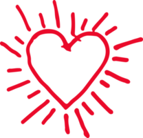 Hand drawn heart sign design png