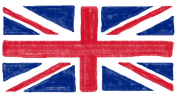 met de hand geschilderde vlag van het Verenigd Koninkrijk, ook bekend als Union Jack Transp png
