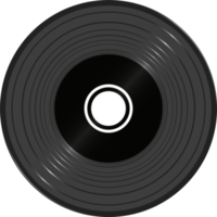 Black Vinyl disc record for music album cover design png