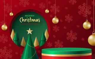 3d Podium round stage style, for Merry Christmas and happy new year vector