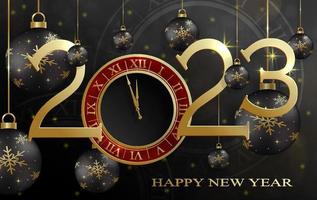 Happy New Year 2023, festive pattern on color background vector