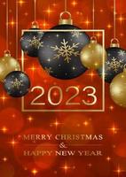 Happy New Year 2023, festive pattern on color background vector