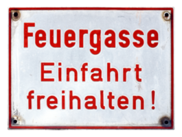 German sign transparent PNG. Fire lane, keep entrance clear png