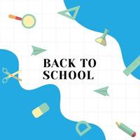 Welcome back to school background with school tools. vector